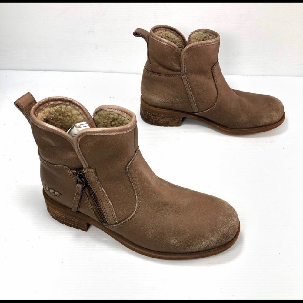 UGG LaVelle 1012553 Brown Leather Ankle Booties
